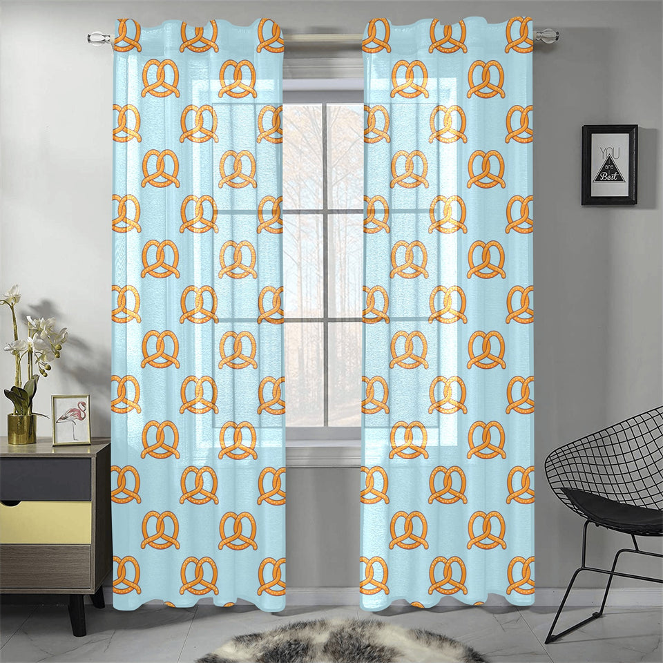 Pretzels Pattern Print Design 03 Gauze Curtain
