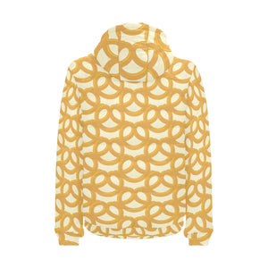 Pretzels Pattern Print Design 01 Men's Padded Hooded Jacket