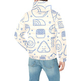 Cute sushi icon pattern Men's Padded Hooded Jacket