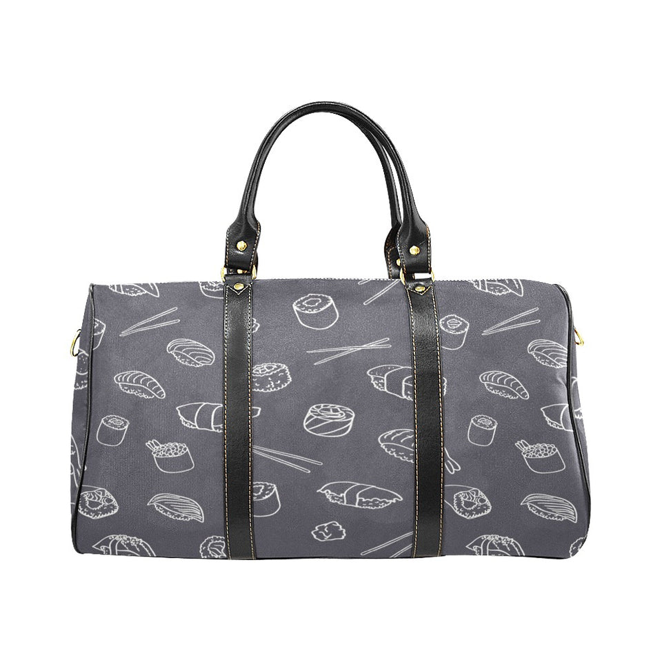 sushi pattern black background Travel Bag