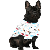 Watercolor helicopter cloud pattern All Over Print Pet Dog Round Neck Fuzzy Shirt
