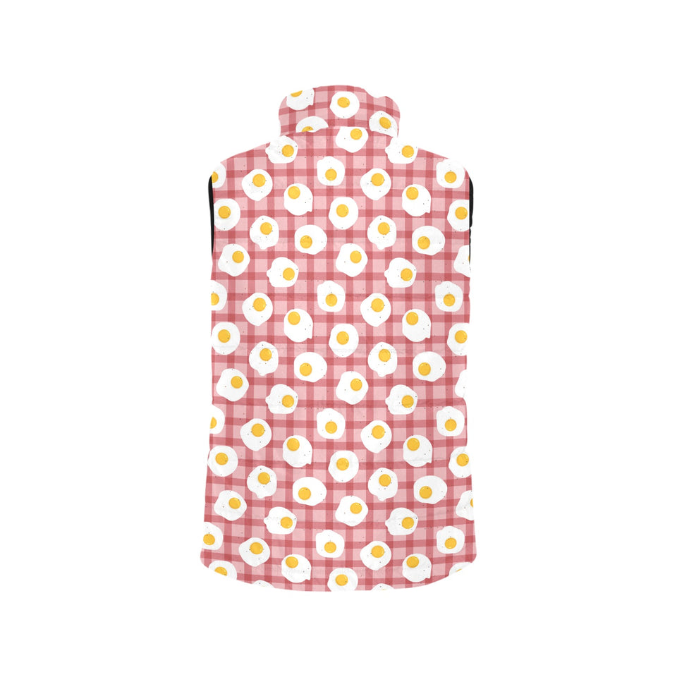 Fried Eggs Pattern Print Design 03 Women's Padded Vest