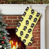 Cute ninja yellow background Christmas Stocking