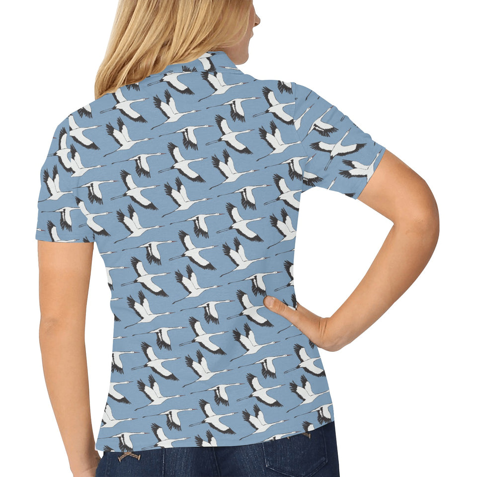 Seagull Pattern Print Design 04 Women's All Over Print Polo Shirt