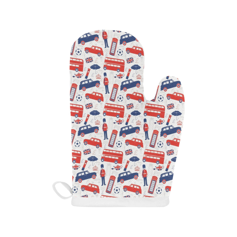 British Pattern Print Design 03 Heat Resistant Oven Mitts