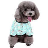 Cute koalas blue background pattern All Over Print Pet Dog Round Neck Fuzzy Shirt
