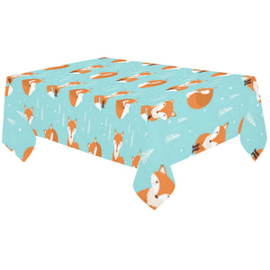 Fox pattern blue b ackground Tablecloth