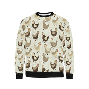 Cute rooster chicken cock Men's Crew Neck Sweatshirt