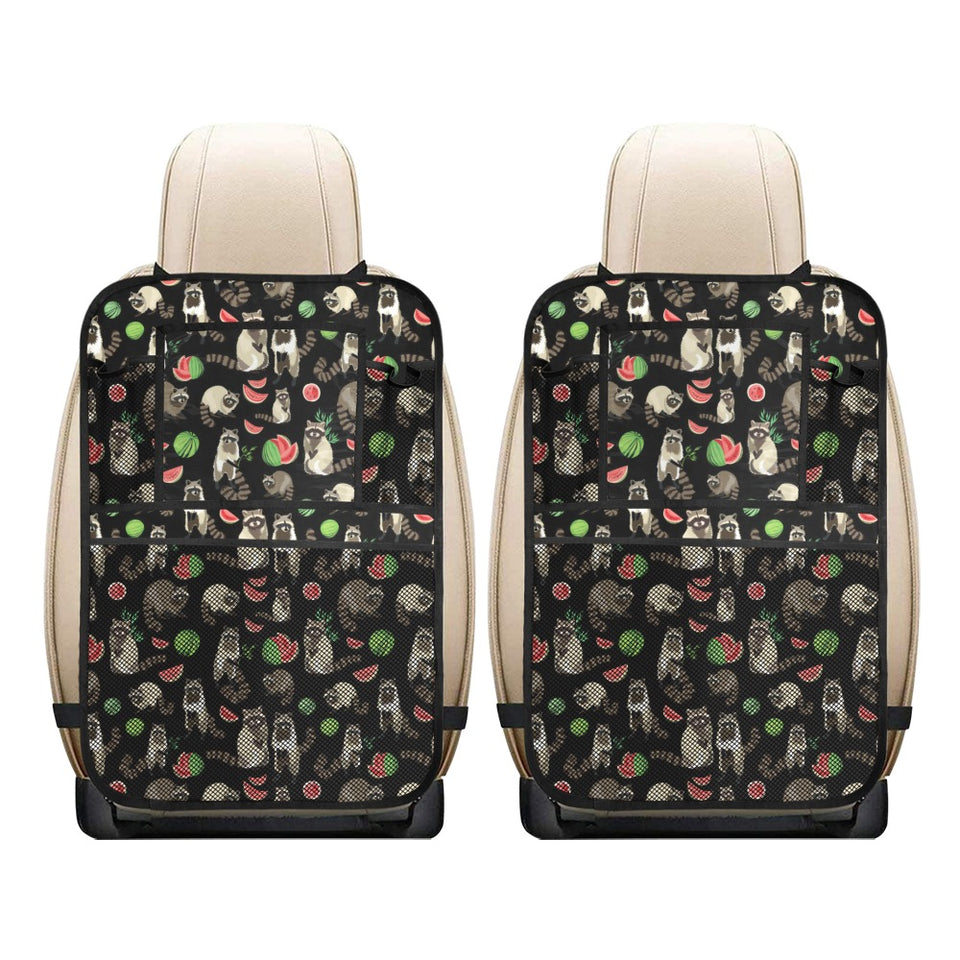 Raccoon watermelon pattern Car Seat Back Organizer