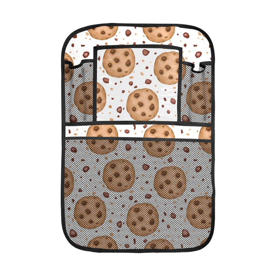 chocolate chip cookie pattern Car Seat Back Organizer