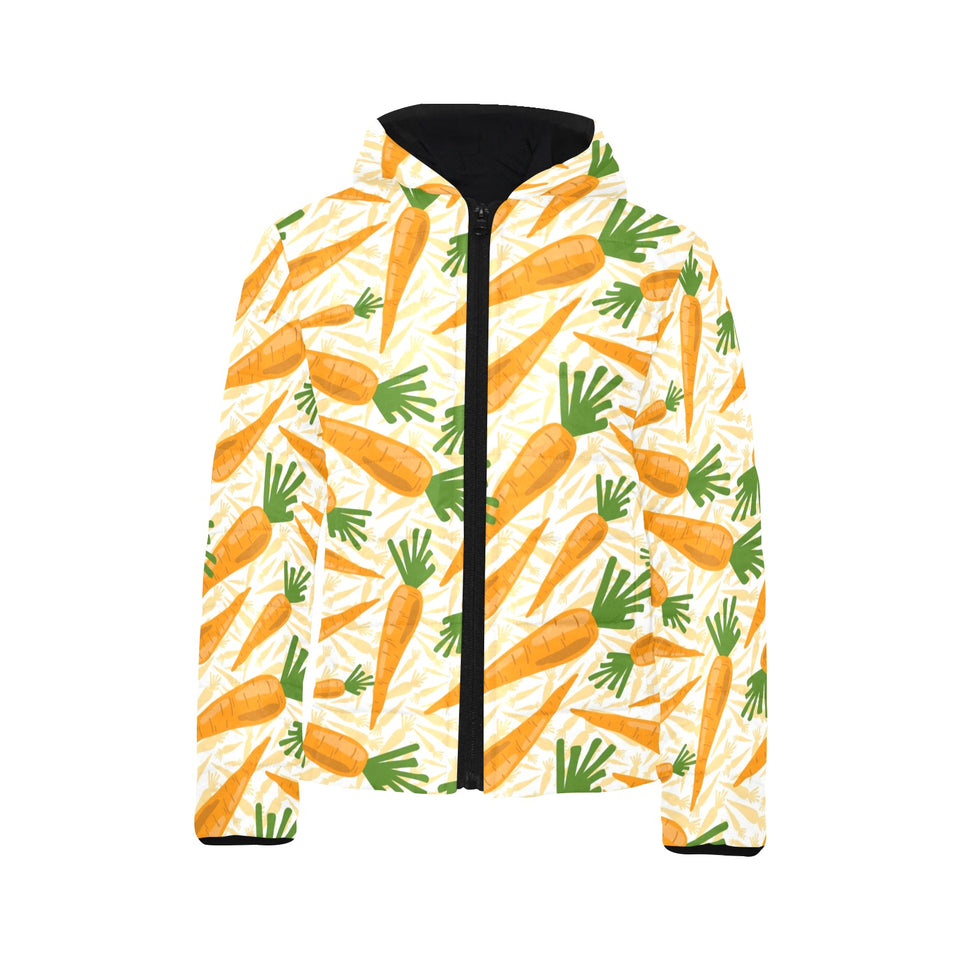 Carrot Pattern Print Design 01 Kids' Boys' Girls' Padded Hooded Jacket