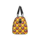 Daruma japanese wooden doll yellow background Travel Bag