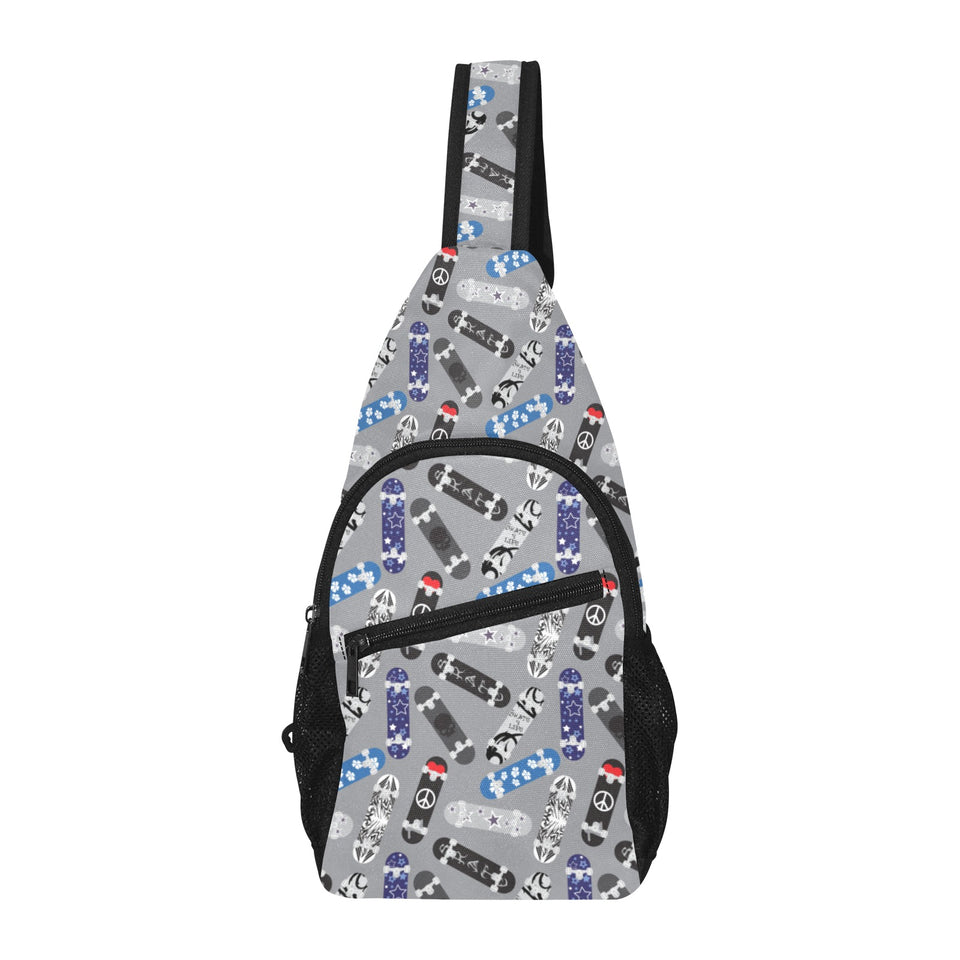 Skate Board Pattern Print Design 03 All Over Print Chest Bag