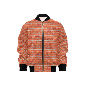 Brick Printed Pattern Print Design 03 Kids' Boys' Girls' Bomber Jacket