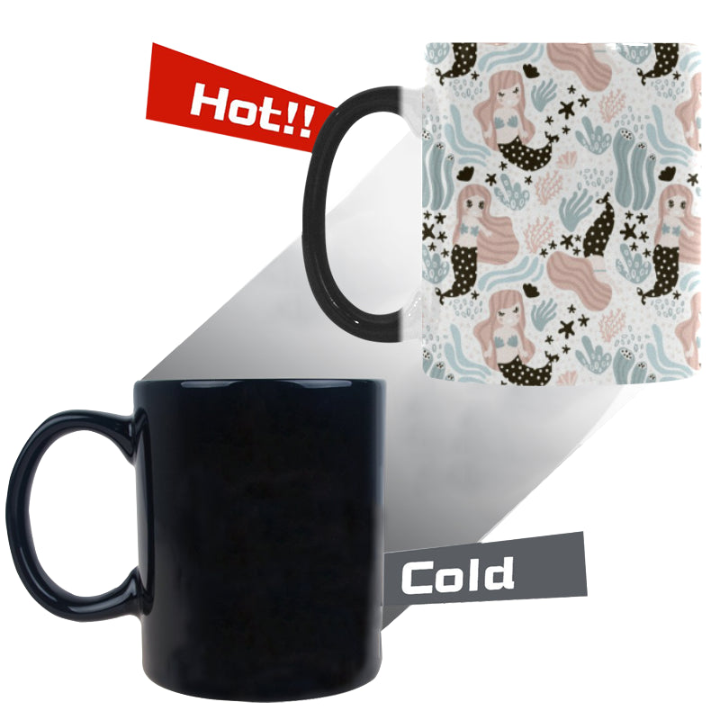 cute mermaid pattern Morphing Mug Heat Changing Mug