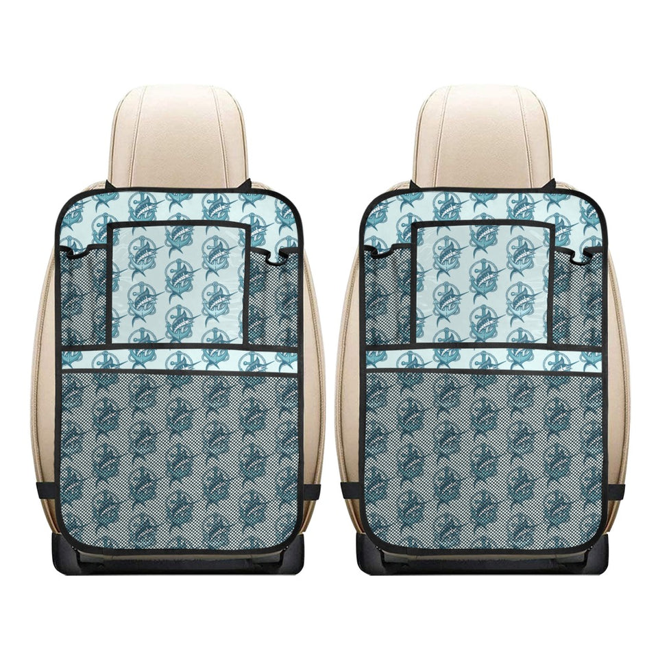 Swordfish Pattern Print Design 05 Car Seat Back Organizer