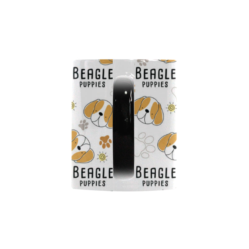 Cute beagle dog pattern background Morphing Mug Heat Changing Mug