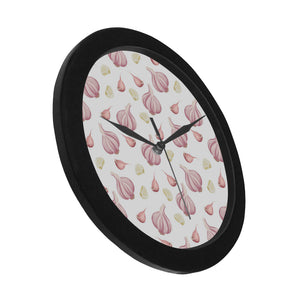 Garlic pattern Elegant Black Wall Clock