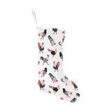 Cool rooster chicken cock floral ornament backgrou Christmas Stocking