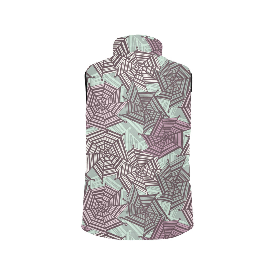 Spider web cobweb design color pattern Men's Padded Vest