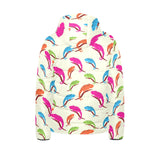 Colorful Chameleon lizard pattern Kids' Boys' Girls' Padded Hooded Jacket