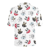 French bulldog cup paw pattern Men's All Over Print Polo Shirt