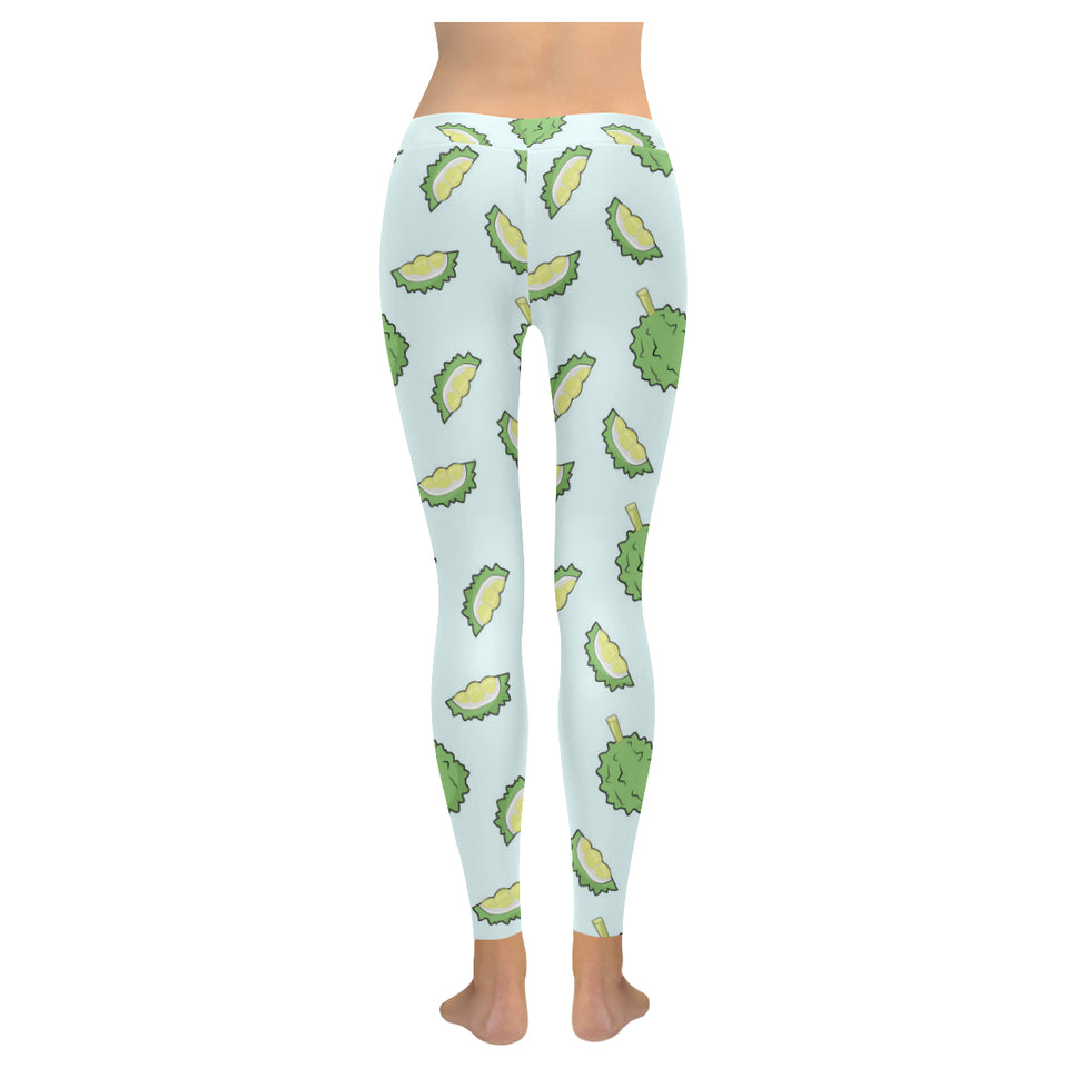 Durian pattern blue background Women's Legging Fulfilled In US