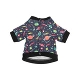 colorful space pattern planet star All Over Print Pet Dog Round Neck Fuzzy Shirt