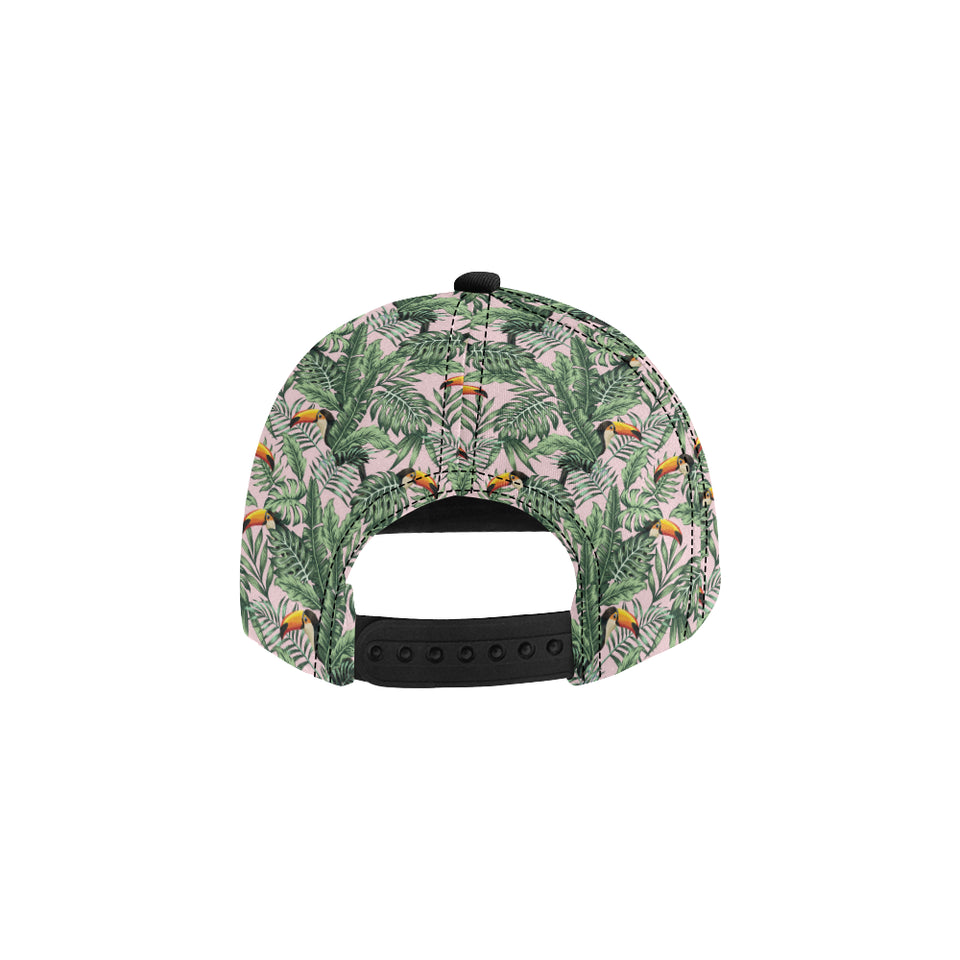 Toucan tropical green jungle palm pattern All Over Print Snapback Cap