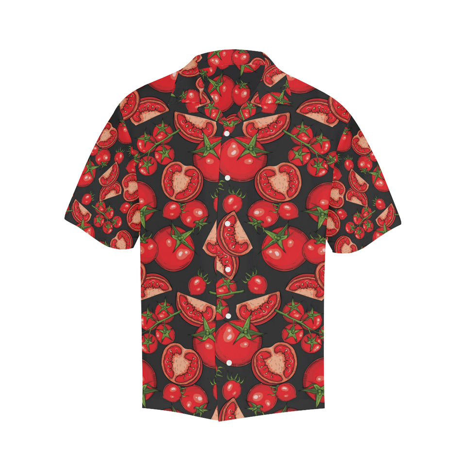 Tomato black background Men's All Over Print Hawaiian Shirt