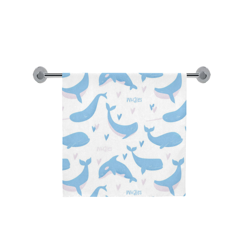 Blue whale pattern Bath Towel