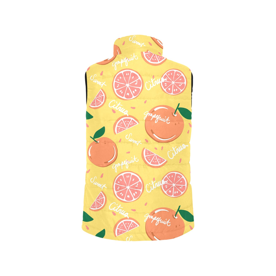 Grapefruit yellow background Men's Padded Vest