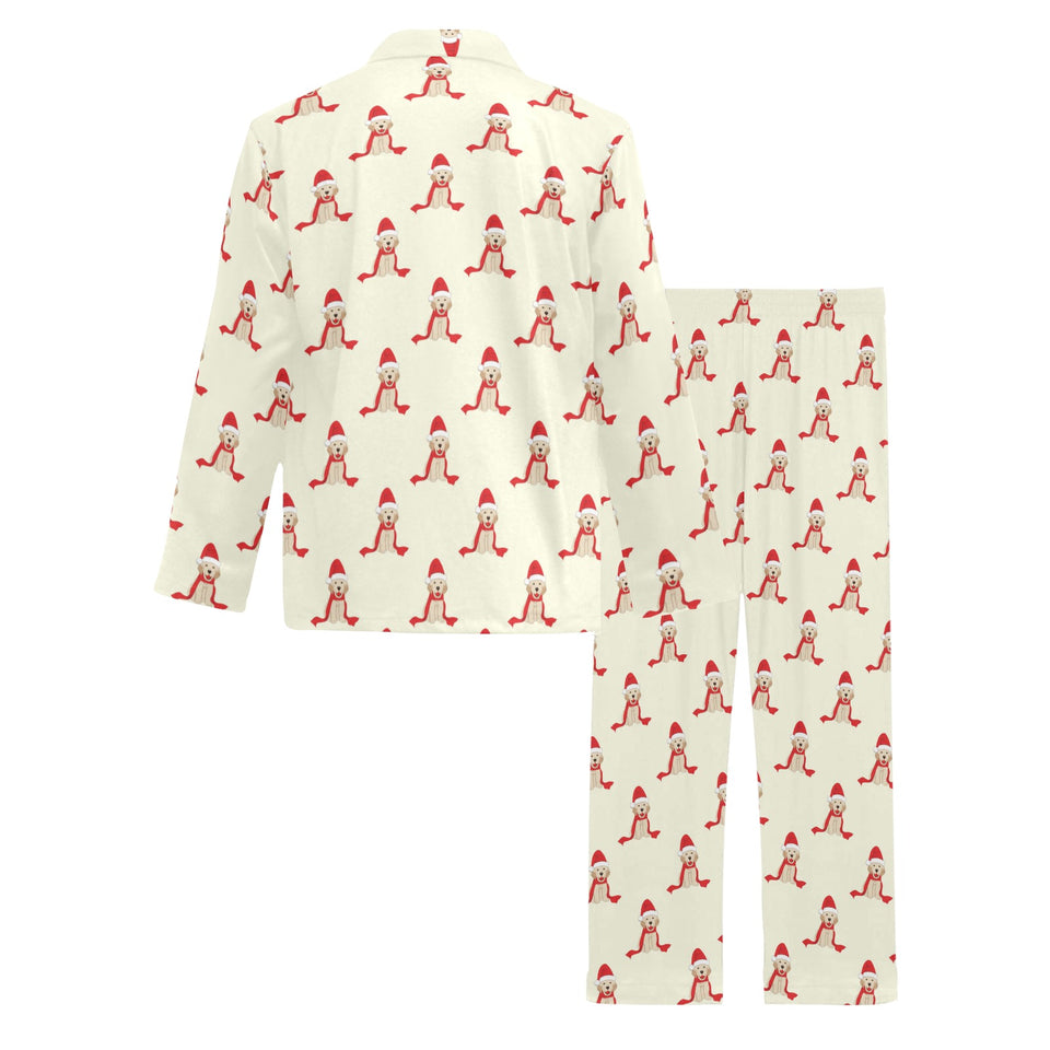 Golden Retriever Pattern Print Design 01 Men's Long Pajama Set