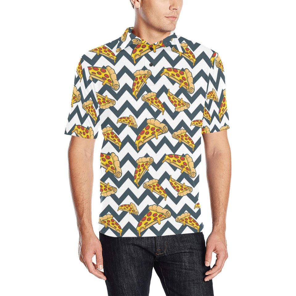 Pizza design pattern Men's All Over Print Polo Shirt