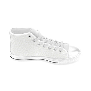 arabic white pattern Men's High Top Canvas Shoes White