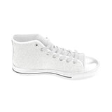 arabic white pattern Men's High Top Canvas Shoes White