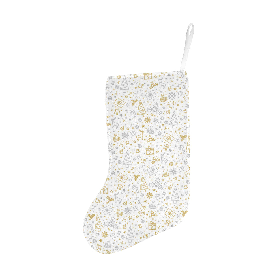 Christmas tree Christmas element Silver gold patte Christmas Stocking