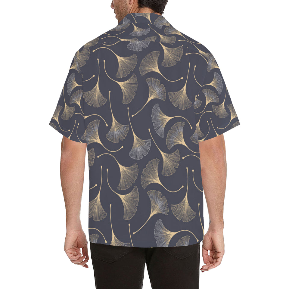 Gold ginkgo leaves Men's All Over Print Hawaiian Shirt