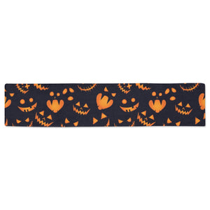 Halloween pattern Pumpkin background Table Runner