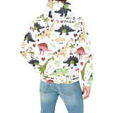 Cute dinosaurs pattern Men's Padded Hooded Jacket