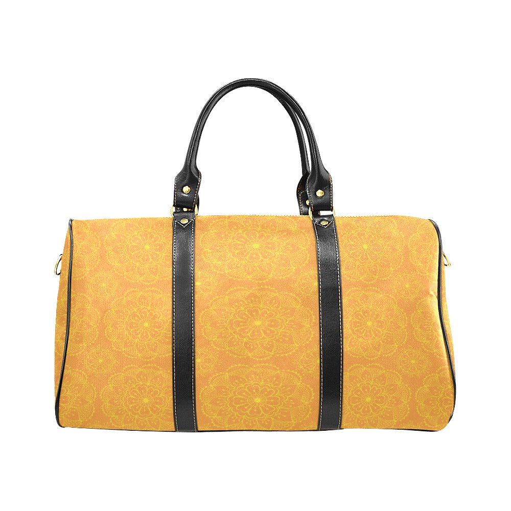 Orange traditional indian element pattern Travel Bag