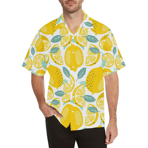 lemon design pattern Men's All Over Print Hawaiian Shirt