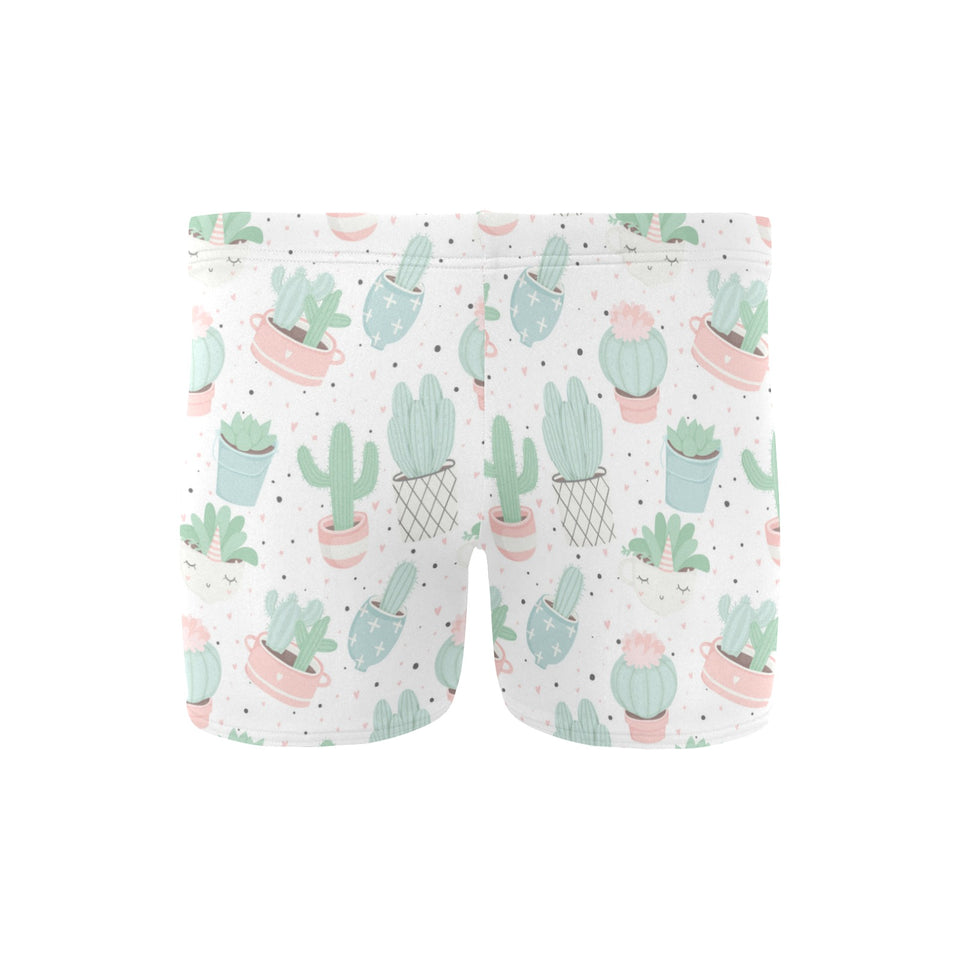 Pastel color cactus pattern Men's Swimming Trunks