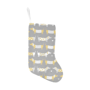 Cute dachshund dog pattern Christmas Stocking