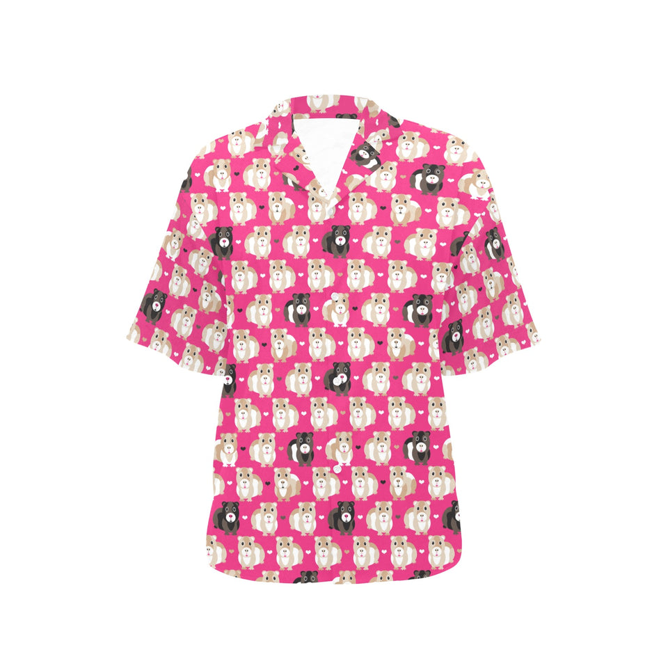 Guinea Pig Pattern Print Design 01 Women's All Over Print Hawaiian Shirt