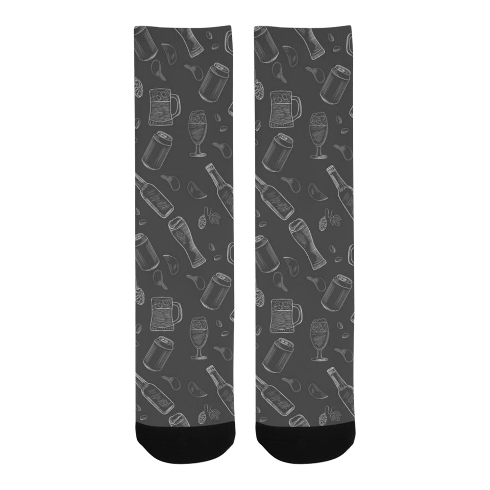 Beer hand drawn pattern Crew Socks