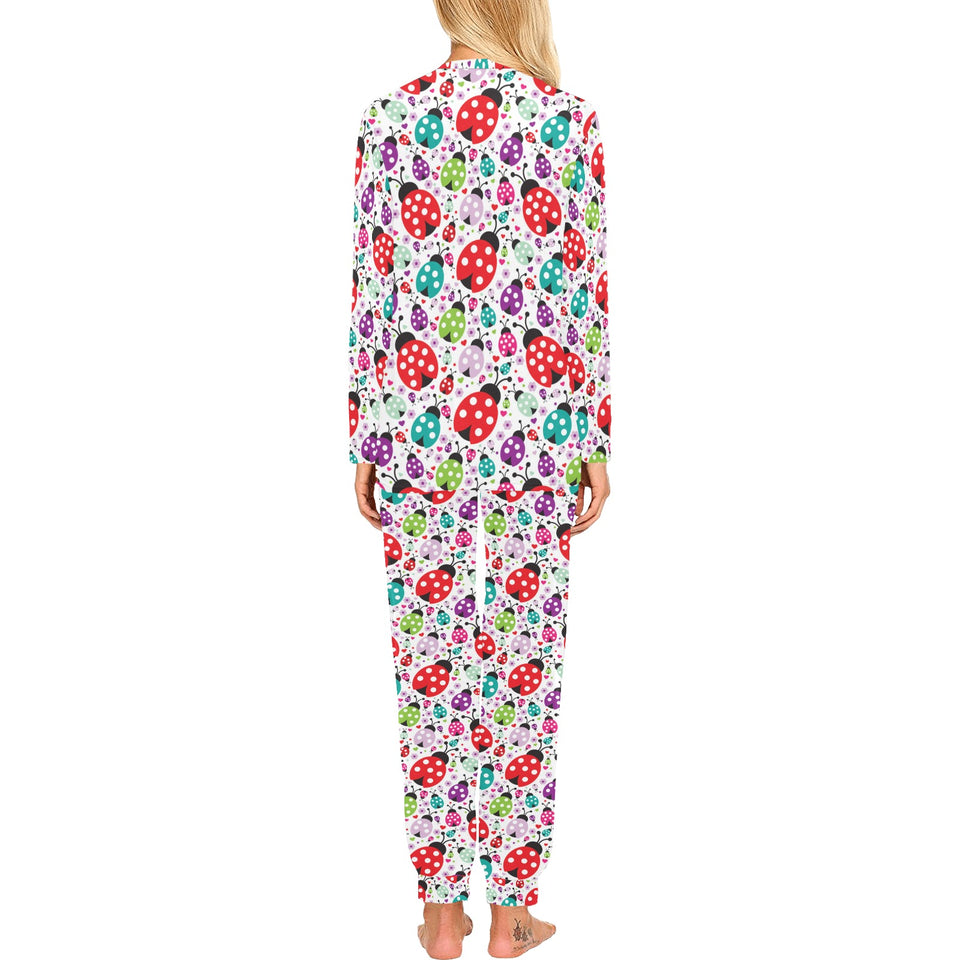 Ladybug Pattern Print Design 03 Women's All Over Print Pajama Set