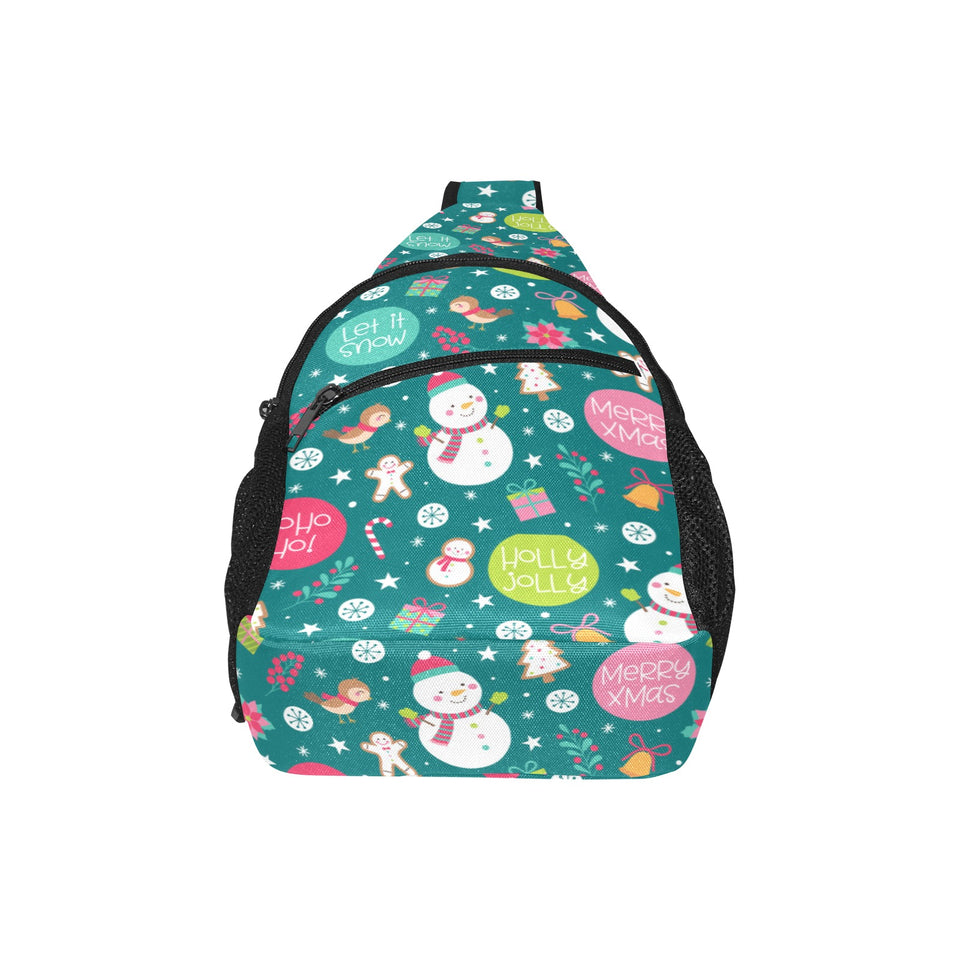 Snowman bird decorative elements christmas pattern All Over Print Chest Bag