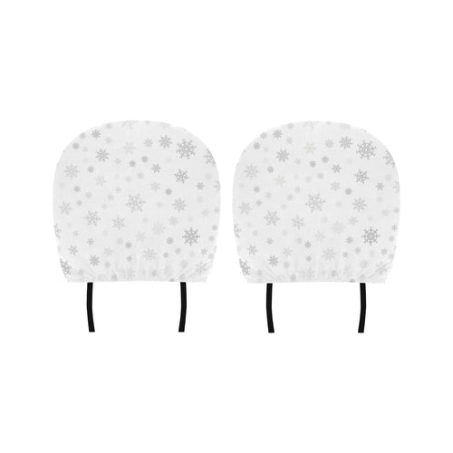 Snowflake pattern white background Car Headrest Cover