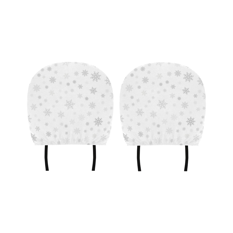 Snowflake pattern white background Car Headrest Cover